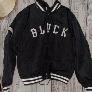NWT! BLACK SCALE GRAND SLAM BOMBER JACKET SMALL